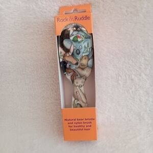NIB Rock & Ruddle Hair Brush Small Australian Animals Mixed Boar / Nylon Bristle